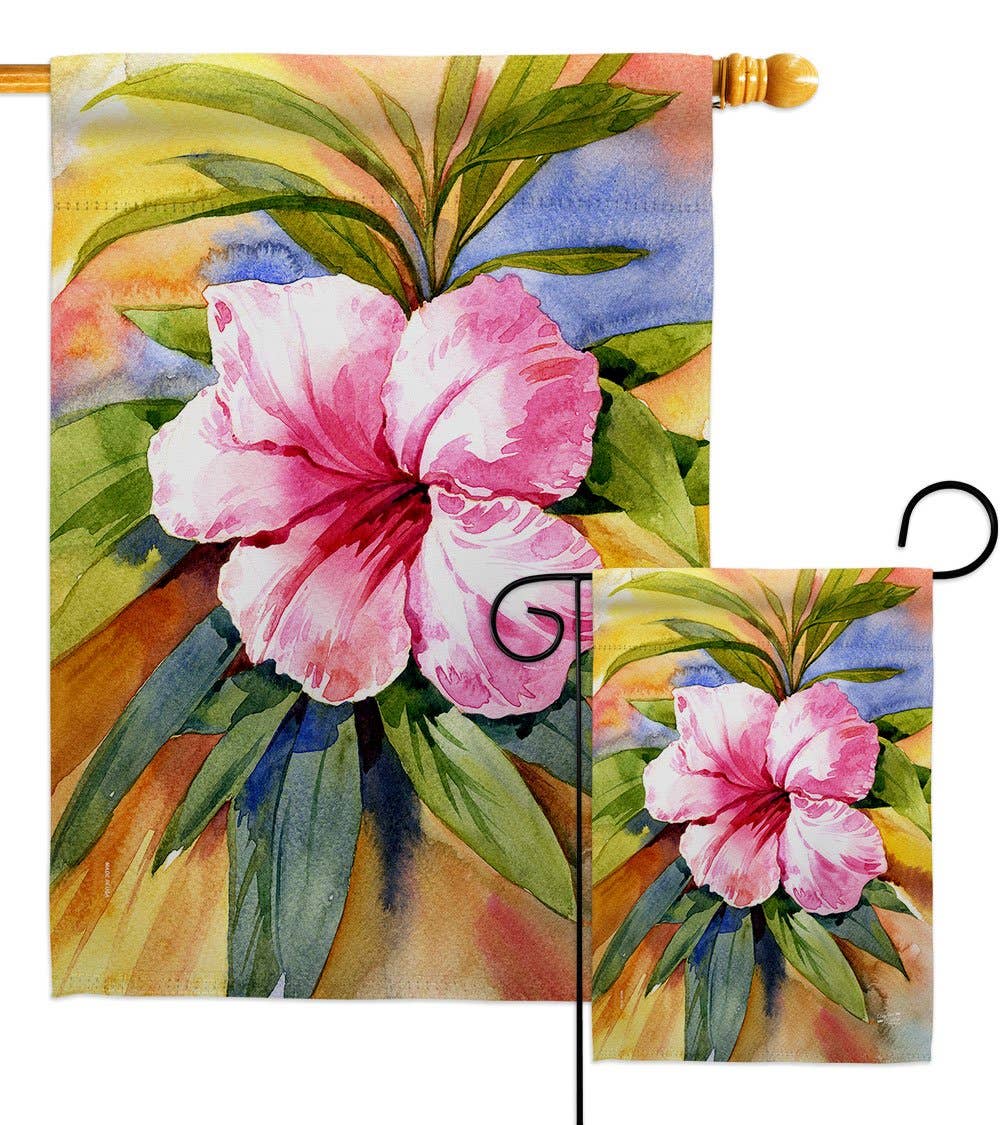 Two Group Flag Co - Wholesale Flag - Hibiscus Garden Floral Tropical Decor Flag3