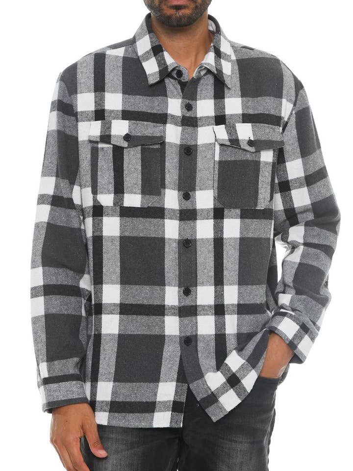 Men's Checkered Soft Flannel Shacket for wholesale by Fashion Quality Boutik