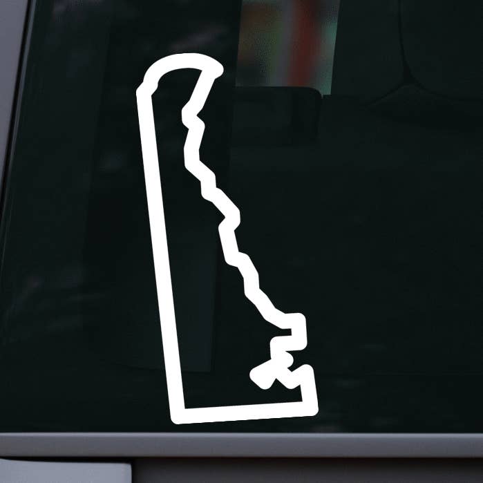 Delaware Outline Bil- og Laptop-mærkat for engroshandel hos AO Designs LLC