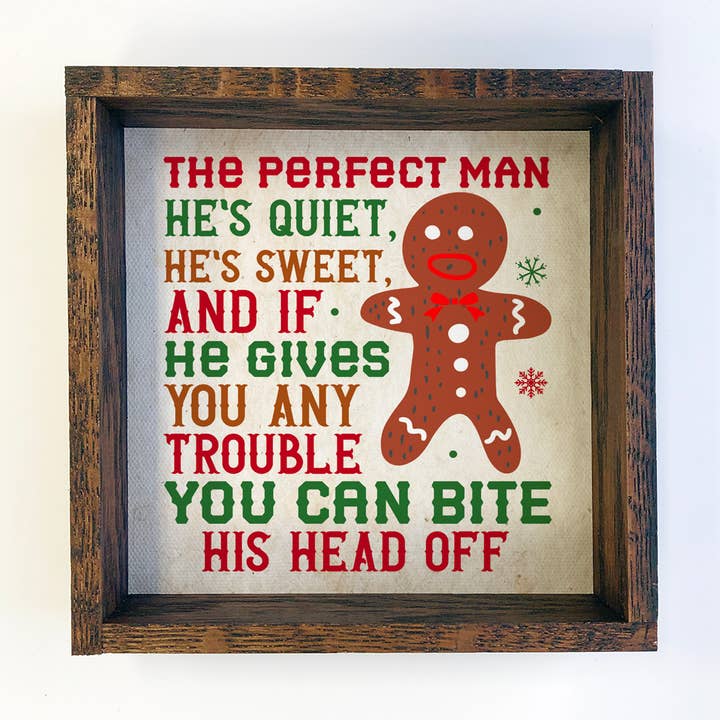 Den perfekta mannen - rolig inramad semester ordskyltdekor för wholesale av Hangout Home