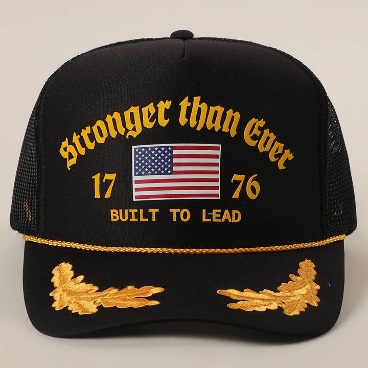 Fashion City - Vente Casquette de camionneur – unisexe - Casquette Trucker en Maille avec Imprimé Drapeau Américain Plus Fort que Jamais