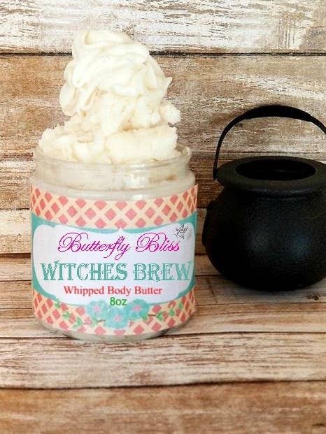 Witch's Brew | Manteiga corporal chicoteada | Creme de loção hidratante | Loção de Halloween | Dia das Bruxas | Presente de Halloween | Loção de bruxa por atacado de Butterfly Bliss