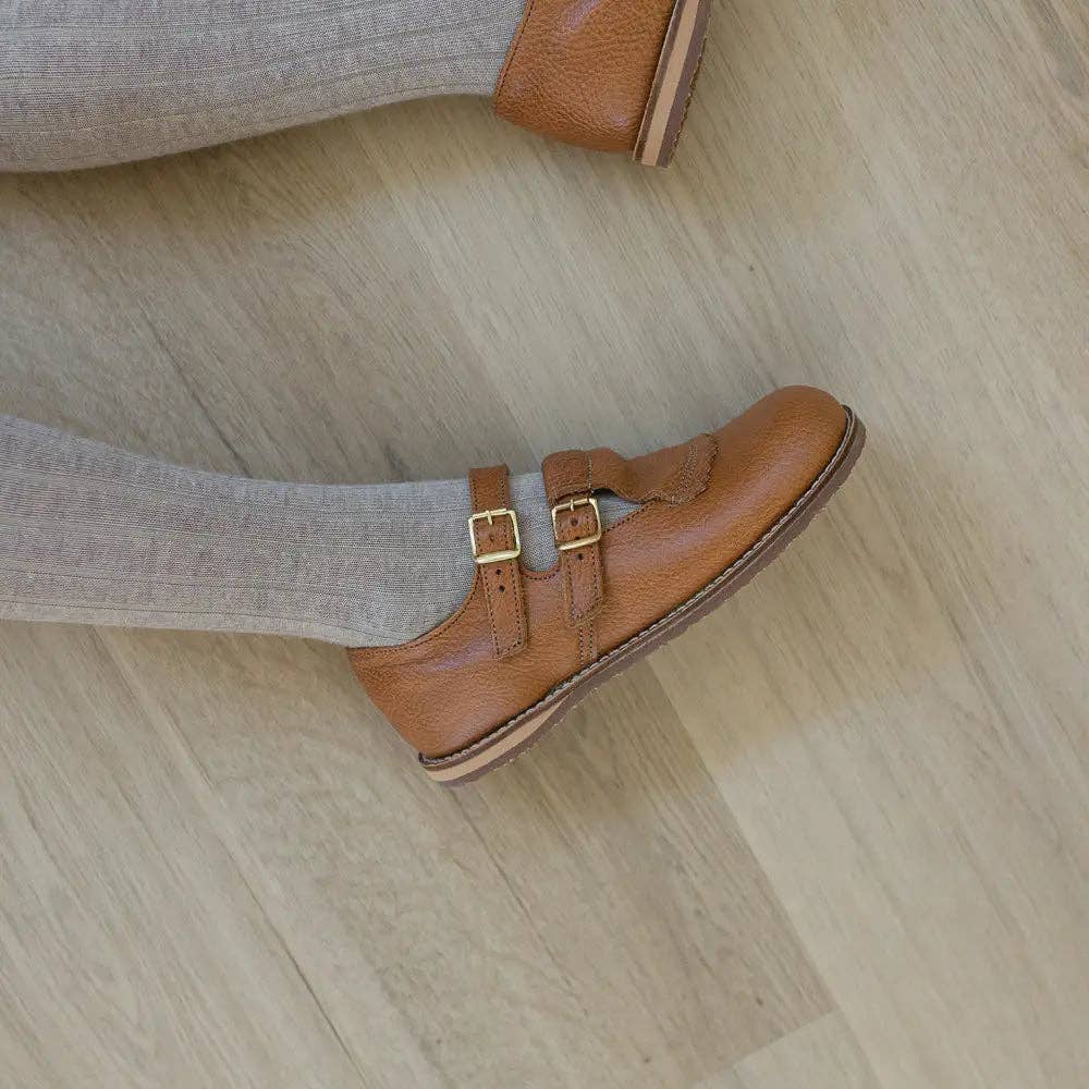 Zimmerman Shoes - Wholesale Dress Shoes - Kids - Kiltie T-Strap - Cognac4