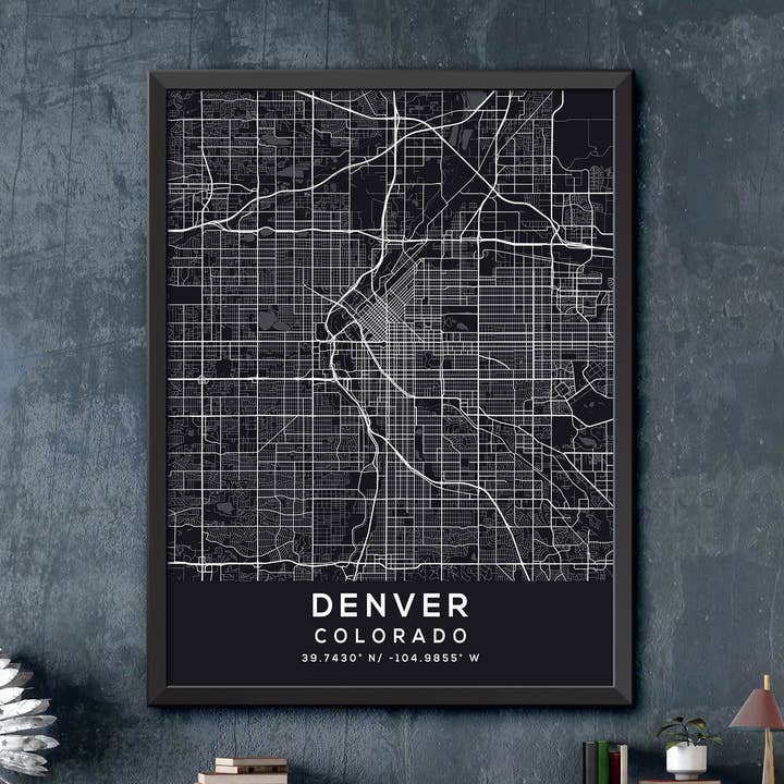 Mapa de Denver, Colorado para venta al por mayor de Artable