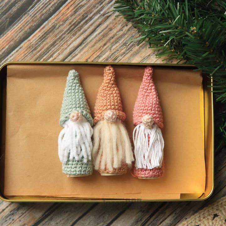 Crochet Gnome Peg Doll, Winter Holiday Decor, Christmas Gift for wholesale by TOMOPOD LLC