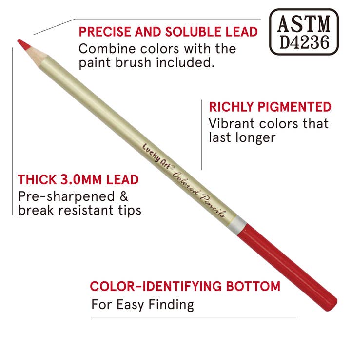 LUCKY ART CRAYONOLOGY - Vendita all'ingrosso Matite colorate - Set di 24 matite acquerellabili con pennello1