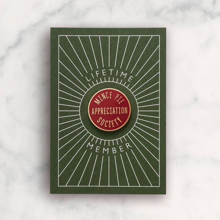 Alphabet Bags - Wholesale Lapel pin/button - Mince Pie Appreciation Society - Burgundy - Enamel Pin5