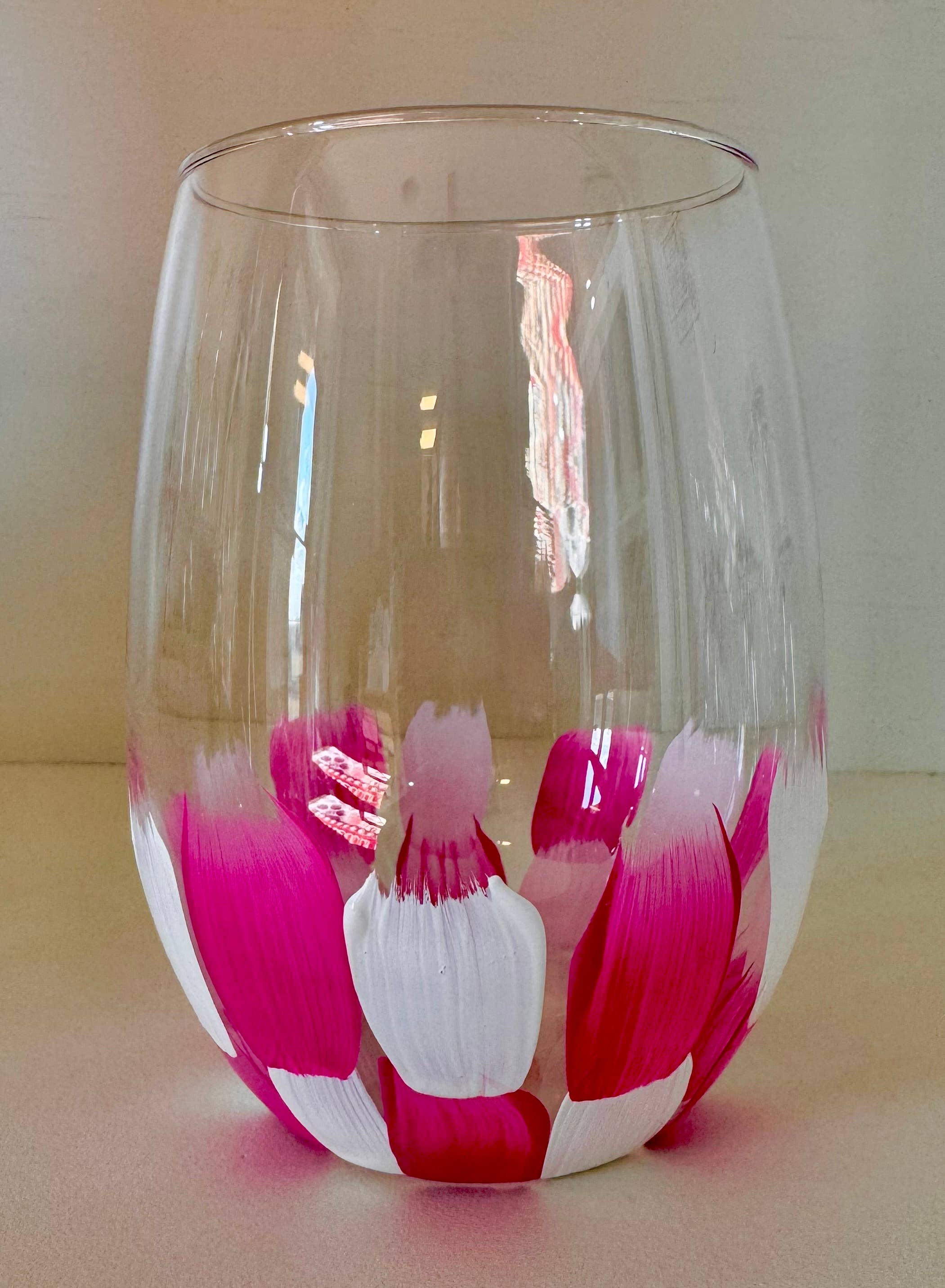 Hand Painted Glass, Co - Wholesale Wine Glass - Two-Tone Color Block Wine Glasses2