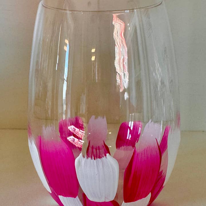 Hand Painted Glass, Co - Wholesale Wine Glass - Two-Tone Color Block Wine Glasses2