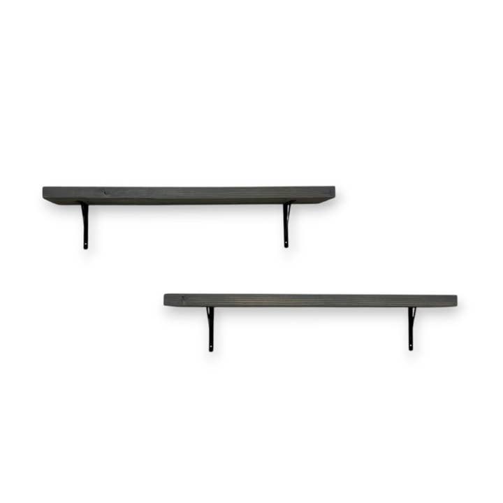 36 Inch Slim Metal Bracket Shelves (Set of 2) - Modern Wall Shelving for wholesale by Intrinsic Haven