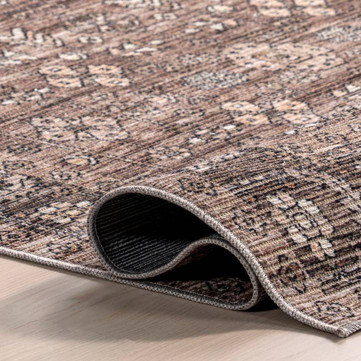 Taupe Redwood Vintage Machine Washable Area Rug for wholesale on Faire