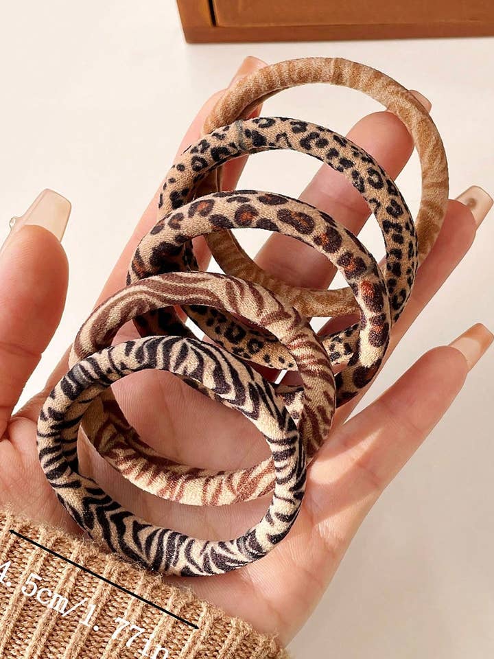 5Pcs/Set Animal Pattern High Elastic Hair Tie for wholesale by 1 the Woman