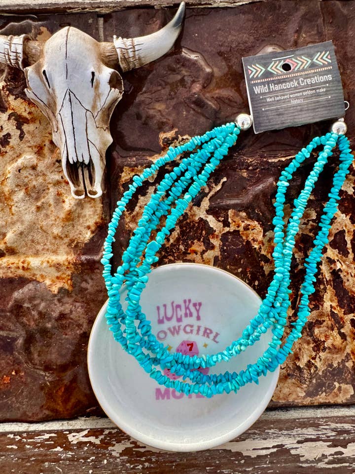 Sleeping Beauty 4 Strand Necklace for wholesale by Wild Hancock Creations