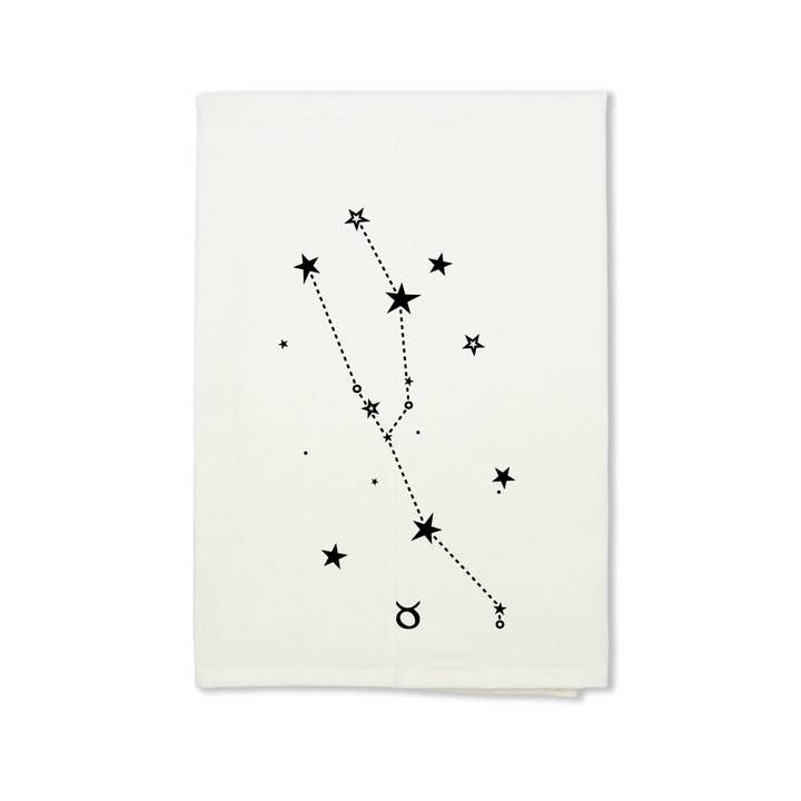 Torchon en coton bio signe du zodiaque Taureau pour la vente par eleventy-five