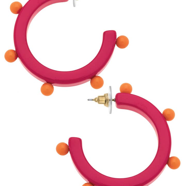 Olivia Studded Resin Hoop Earrings for wholesale by Canvas Style