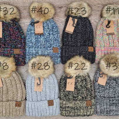 Treasure Bank - Wholesale Beanie - Women's - C.C Thick Cable Knit Beanie for Adults w/ Faux Fur Pom3