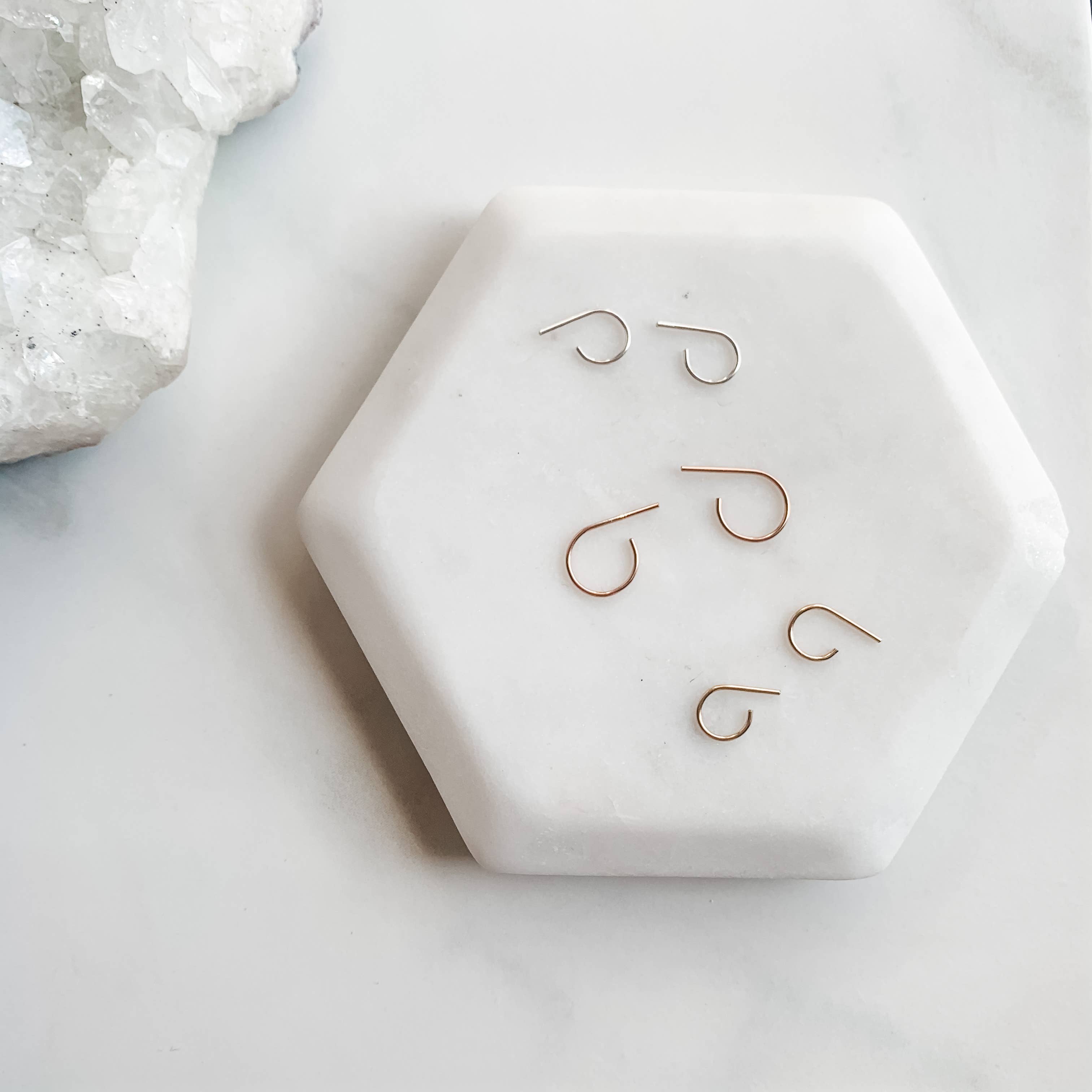 Red Giraffe Designs - Wholesale Huggie Earrings - Mini Wire Huggie Hoop Earrings9