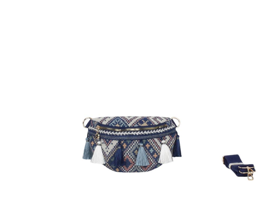 MIA LAROUGE - Wholesale Top Handle Bag - Women's - WAIST BAG WITH FRINGED FRONT DETAILS3