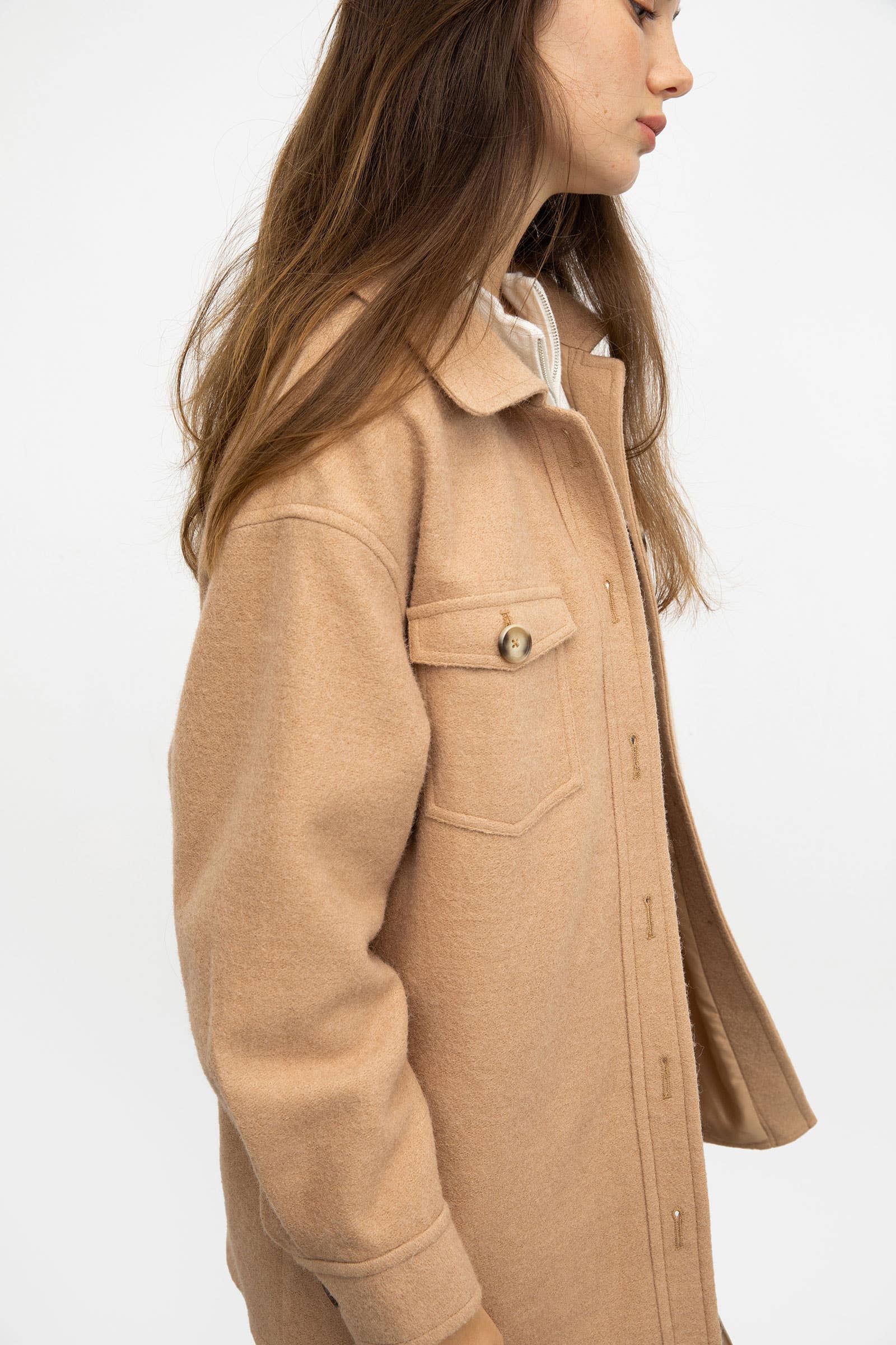 J.ING - Wholesale Trench Coat - Women's - Sage Tan Longline Coat9