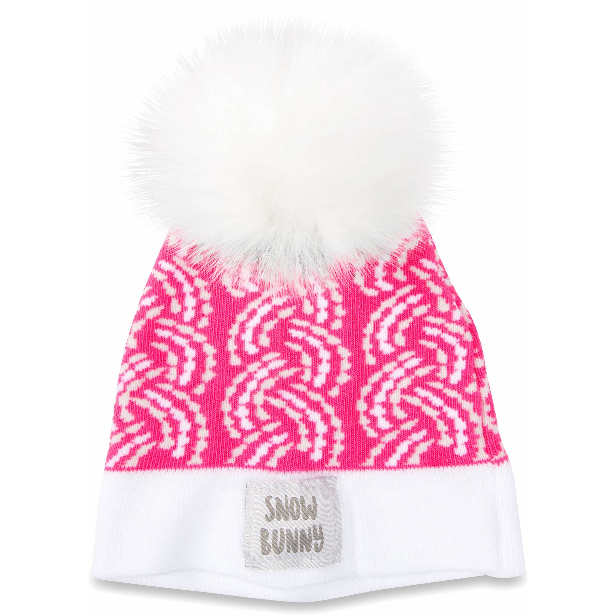 Pavilion - Vendita all'ingrosso Cappello - Neonati - Cappello a Maglia Rosa con Pom Pom - Coniglietto della Neve (12-24 Mesi)0