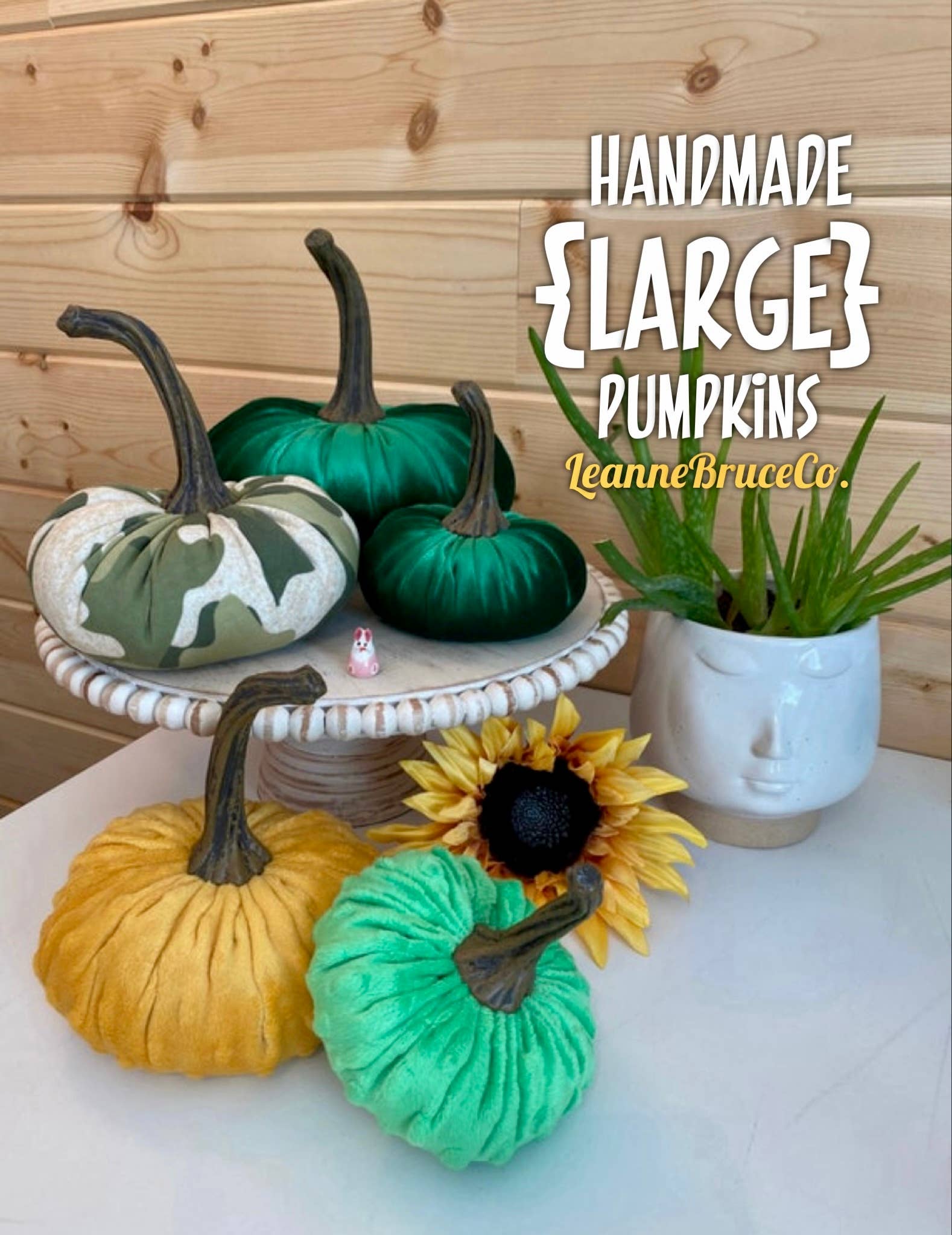 Leanne Bruce Co. - Wholesale Decorative Tabletop Object - Fabric Pumpkins LARGE Fall to Summer Colorful Home Decor 13