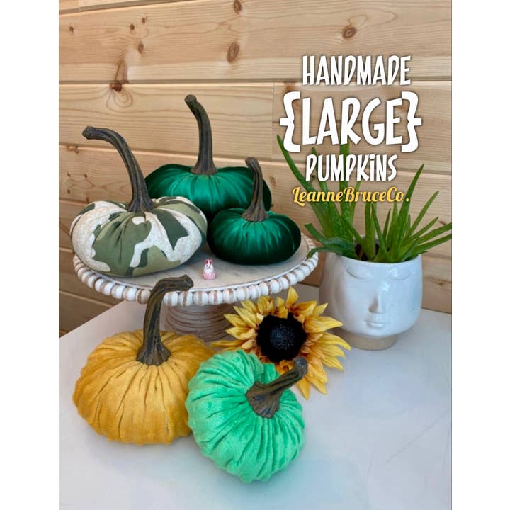 Leanne Bruce Co. - Wholesale Decorative Tabletop Object - Fabric Pumpkins LARGE Fall to Summer Colorful Home Decor 13