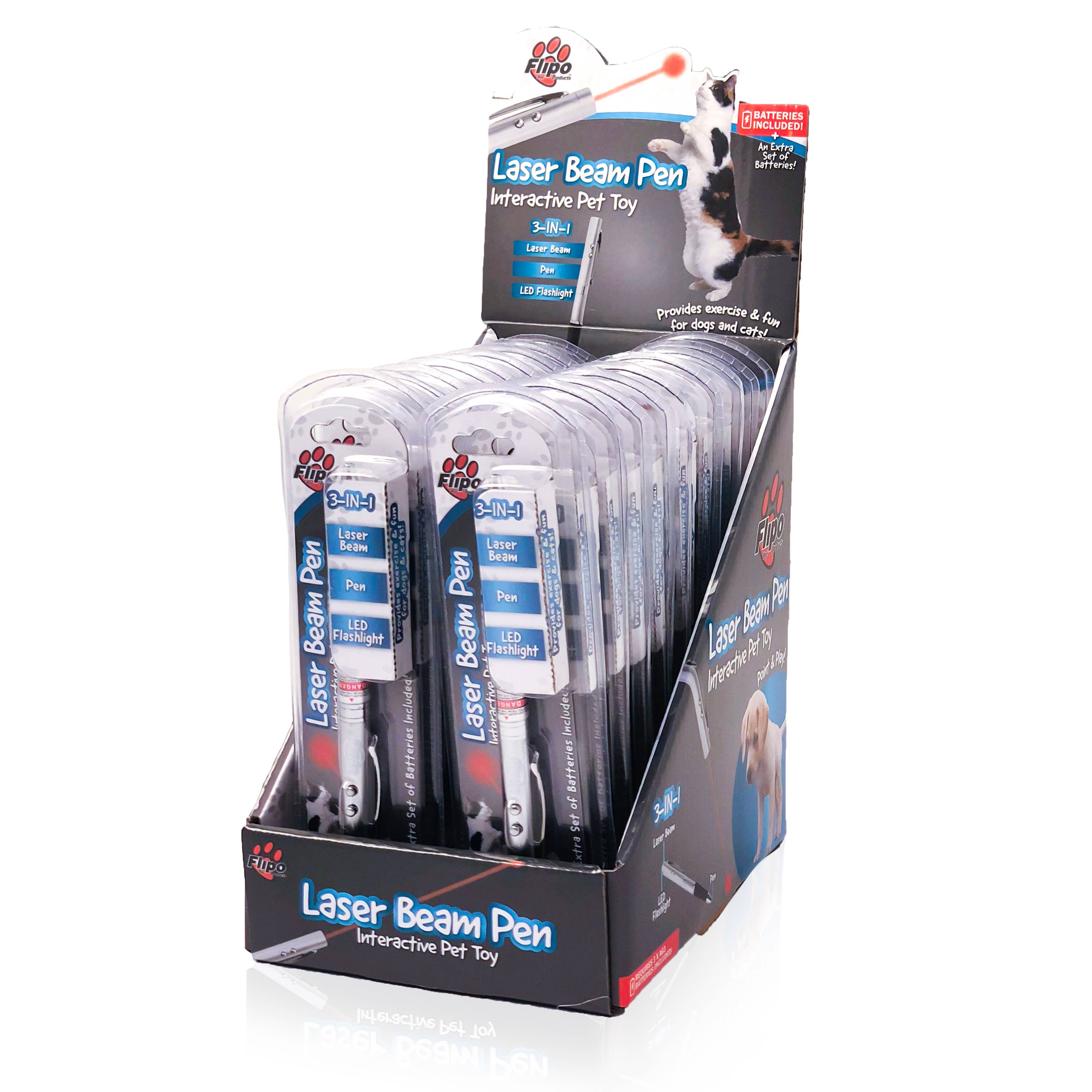 Flipo Group, Ltd. - Vendita all'ingrosso Giocattoli per animali - Cani e gatti - Gioco per animali domestici 3 in 1 con raggio laser, espositore da 18 pezzi4