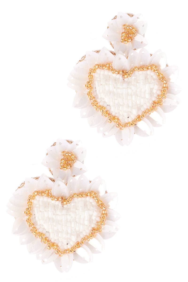 Designature New York – Brincos de argola por atacado – Brincos de Flor com Coração de Dia dos Namorados com Missangas1