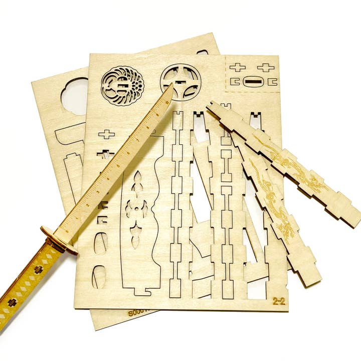 Magnote - Wholesale Puzzle - Adult - wa-gu-mi Katana Samurai Warrior Sword Wooden 3D Puzzle Kit