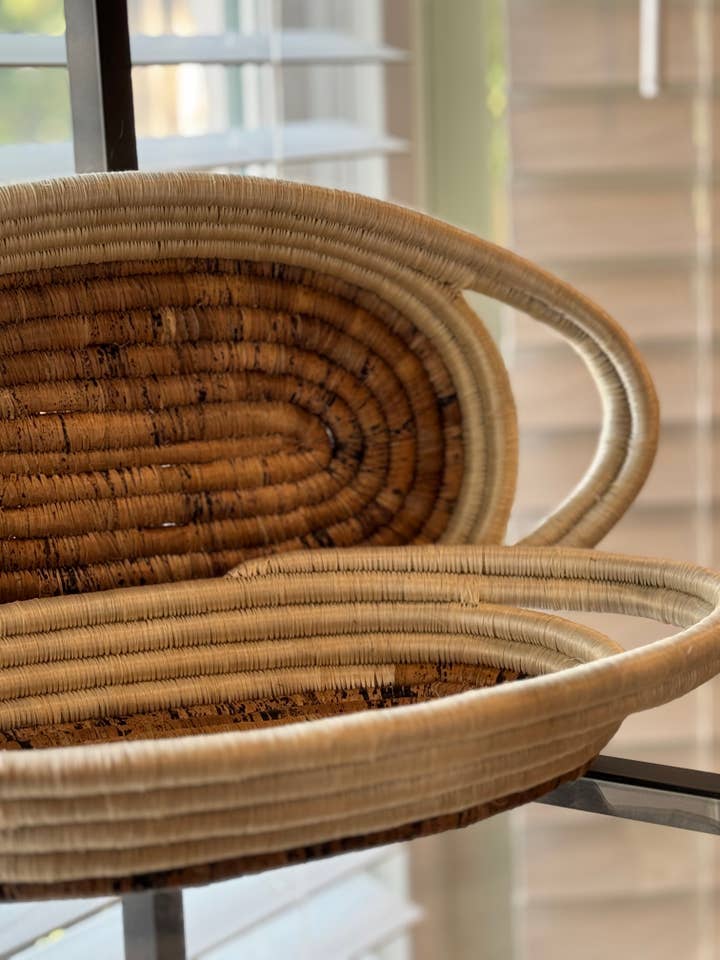 Oval Banana Leaf Serving Tray for wholesale by Hands Producing Hope