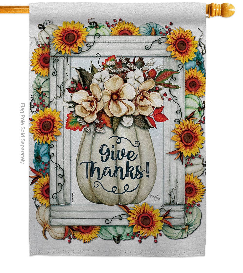 Two Group Flag Co - Wholesale Flag - Flag Pumpkins Wreath Thanksgiving Harvest Autumn Floral Sun0
