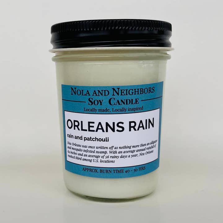 Orleans Rain: A Refreshing Springtime Escape Soy Candle for wholesale by Nola and neighbors