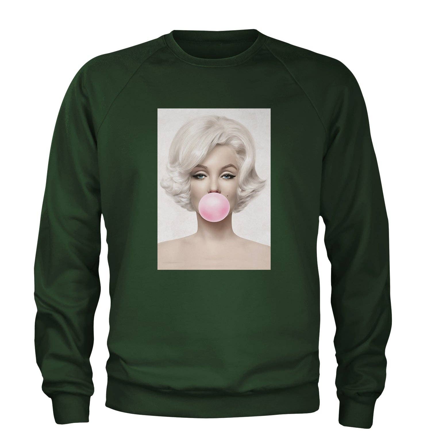 Expression Tees - Wholesale Graphic Sweatshirt - Unisex - Marilyn Monroe Pink Bubble Gum Adult Crewneck Sweatshirt2