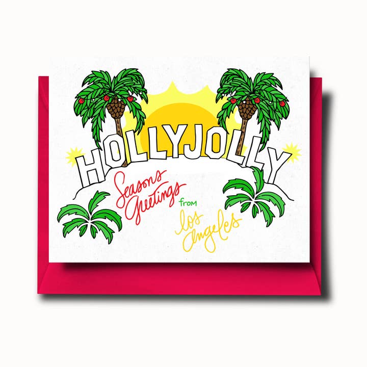 SOMETHING OF A DANDY - Wholesale Season's Greetings Card - Holly Jolly Los Angeles Holiday Card, Boxed Set of 6