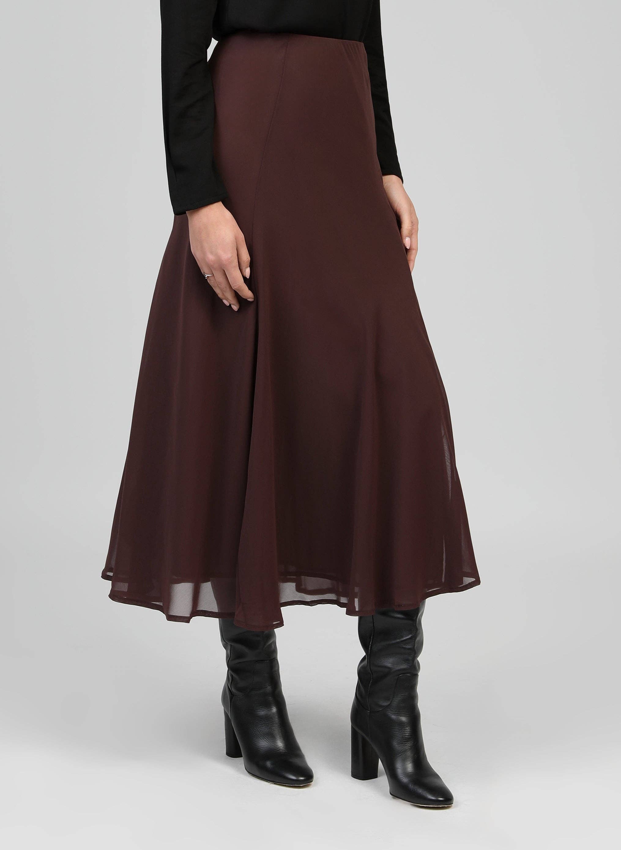 An'ge - Wholesale Skirt - Women's - LONG SKIRT JELEME chocolate1