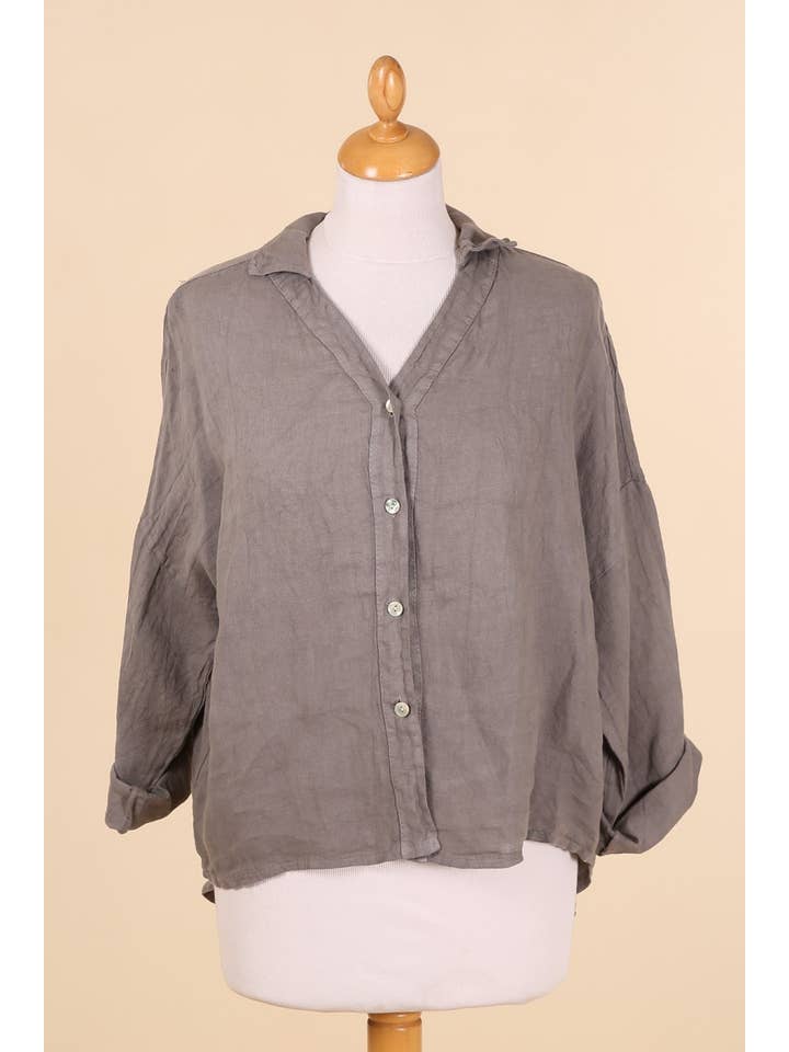 la maison des fibres naturelles - Wholesale Buttoned-down shirt β Women's - linen shirt 62098420