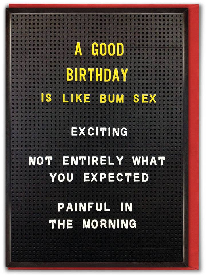 Funny Birthday Card - Birthday Bum Sex - Rude for wholesale by Brainbox Candy
