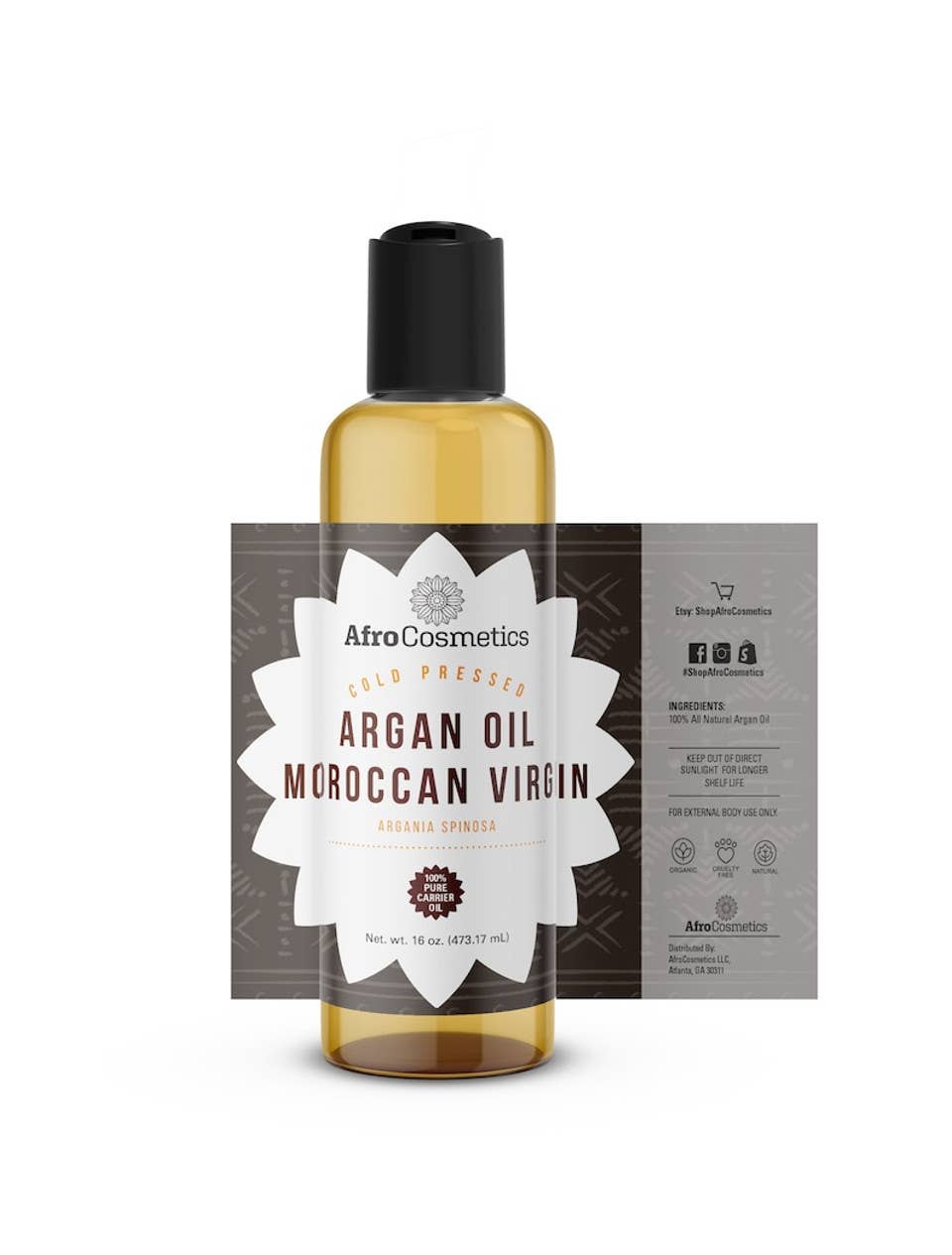 AfroCosmetics & Culture - Wholesale Bath/Body Oil - Argan Oil Moroccan, 100 % Pure Natural Organic Cold Pressed0