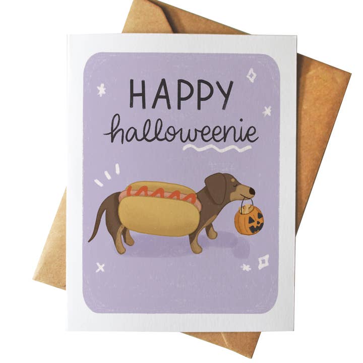 Happy Halloweenie for wholesale by Mazapan Paper Co.