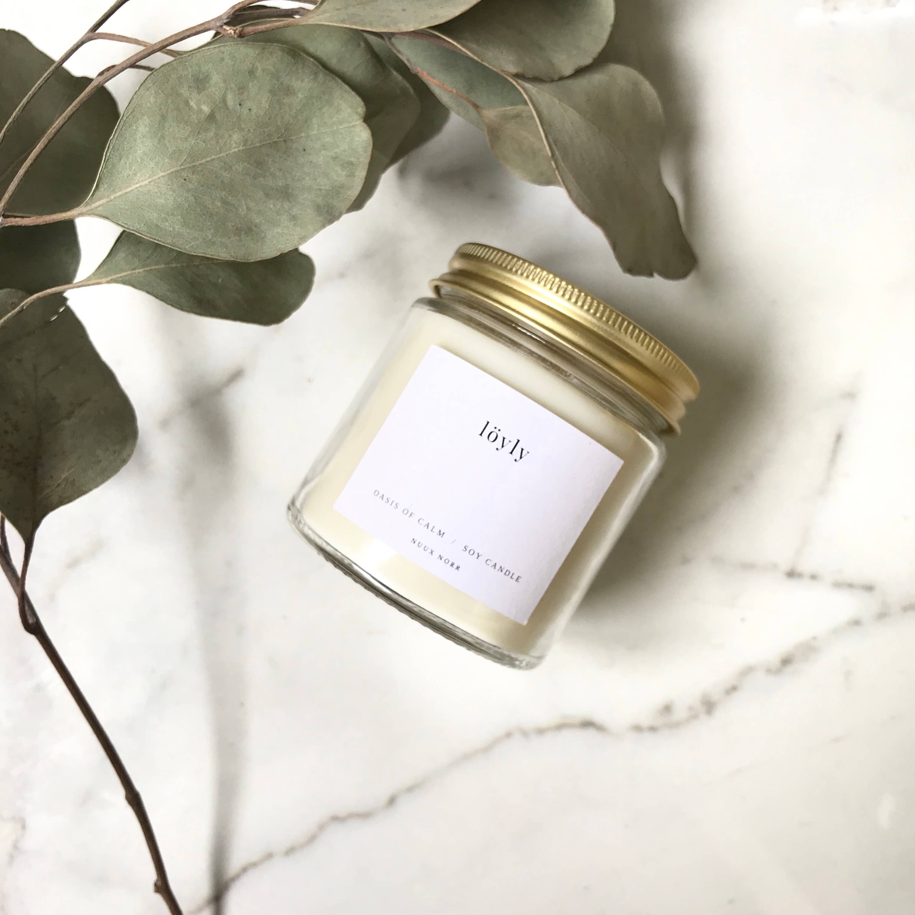 Nuux Norr – Großhandel Kerze im Glas / gefüllte Kerze – Kerze LÖYLY aus 100 % Sojawachs mit bedeutungsvollem Duft