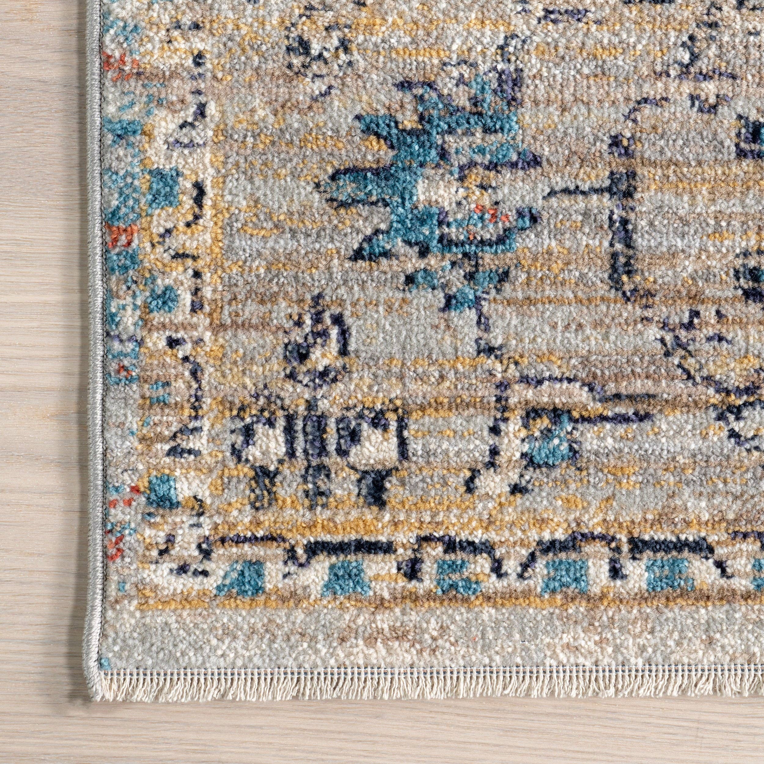 Beige Marley Traditional Medallion Fringe Area Rug for wholesale on Faire12