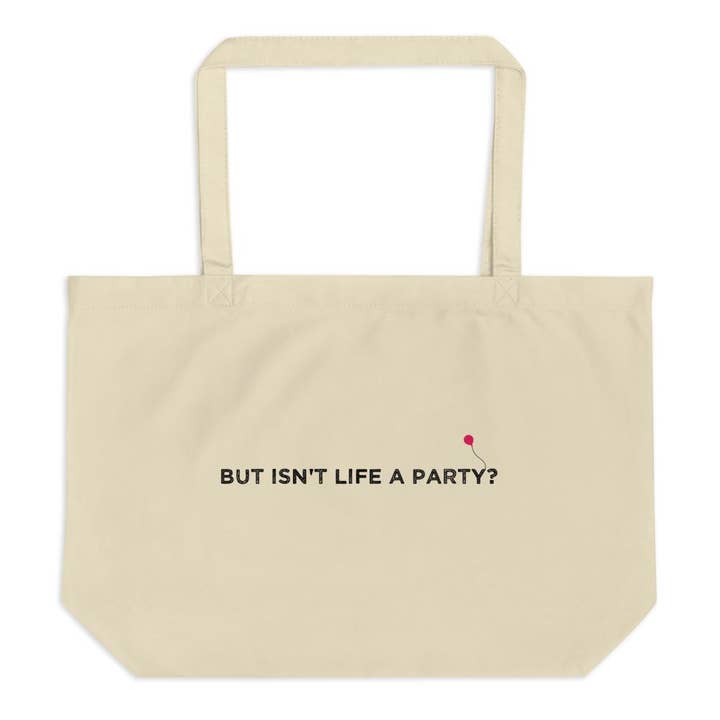 Sac fourre-tout « But Isn't Life a Party » (grand) pour la vente par Tiny Cow Designs