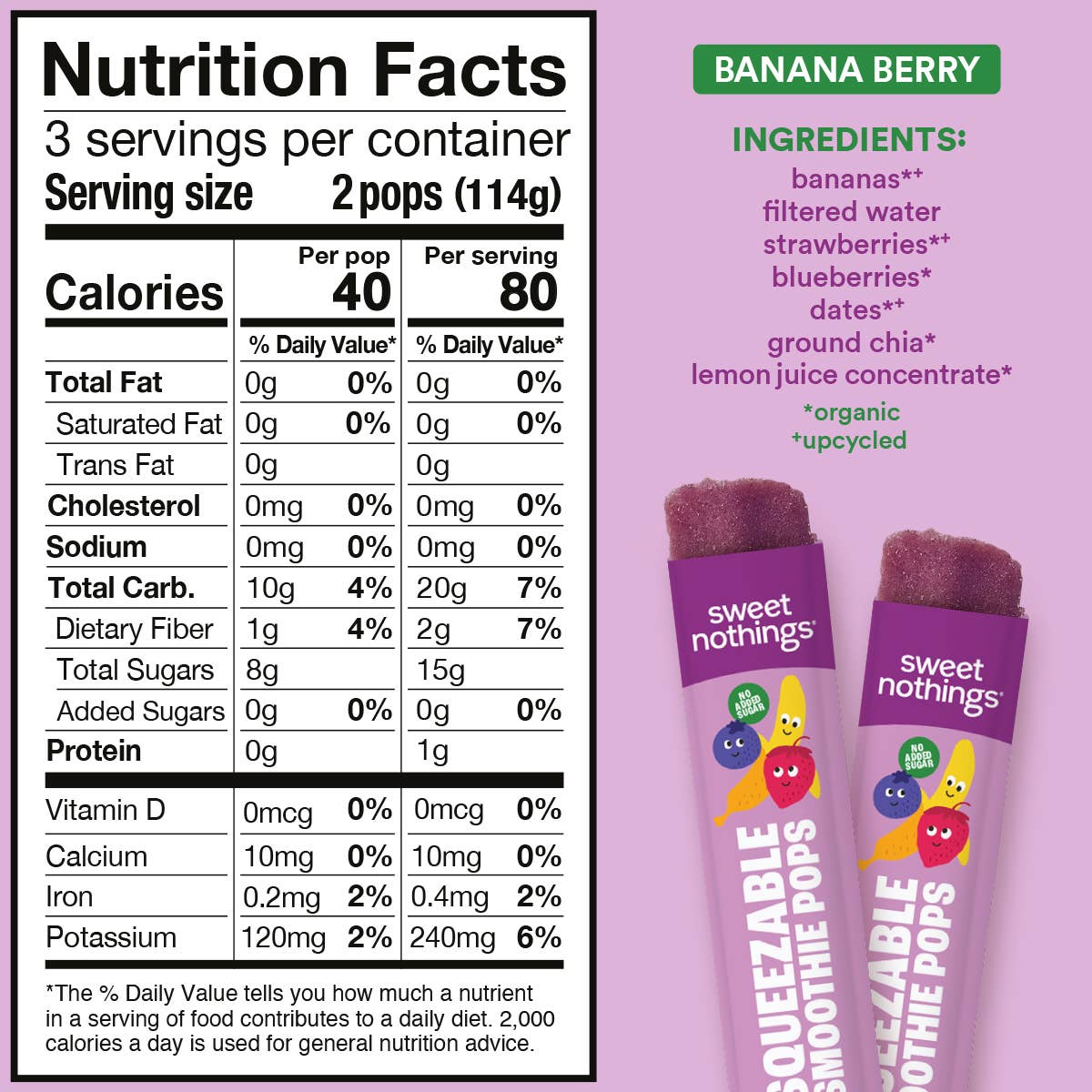Sweet Nothings - Wholesale Fruit Snacks - Banana Berry Squeezable Smoothie Pops - Freeze At Home3