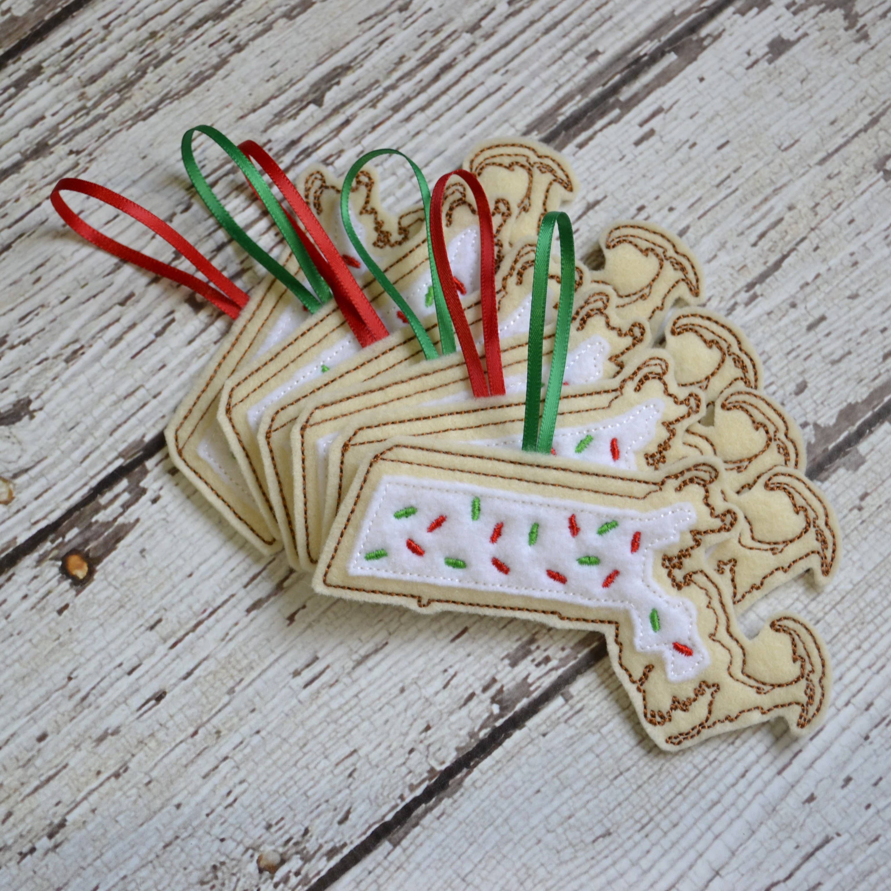 SewMuchMoreStore - Vente Objets de décoration - State Sugar Cookie Brodé Feutre Ornement - Vacances16