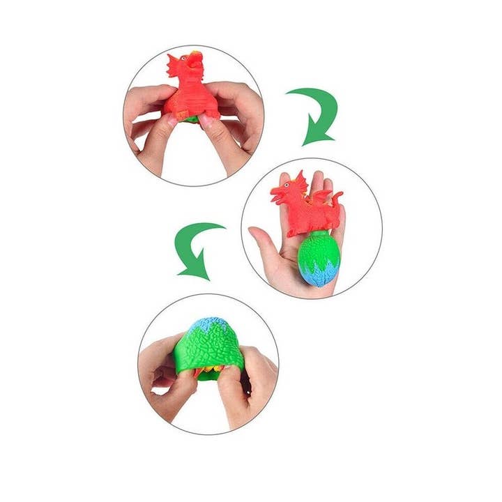 MIX COLOR Treasure Box Reversible Dinosaur Egg Squishies for wholesale on Faire