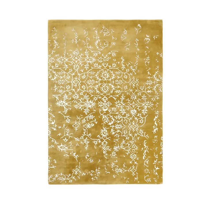 White Bloom Elegant Hand Tufted Viscose Rug - Golden for wholesale by Maia Homes