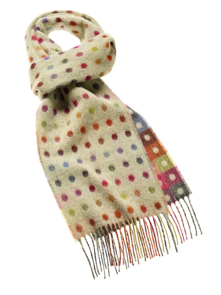 Spot Check Scarf Selection - Merino Lambswool - Made in UK for wholesale by Bronte Moon