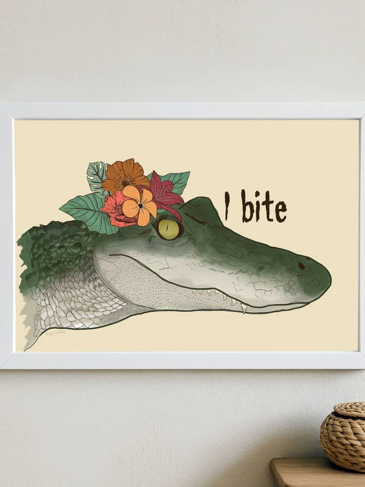I bite Alligator print for wholesale by Art By Hayle