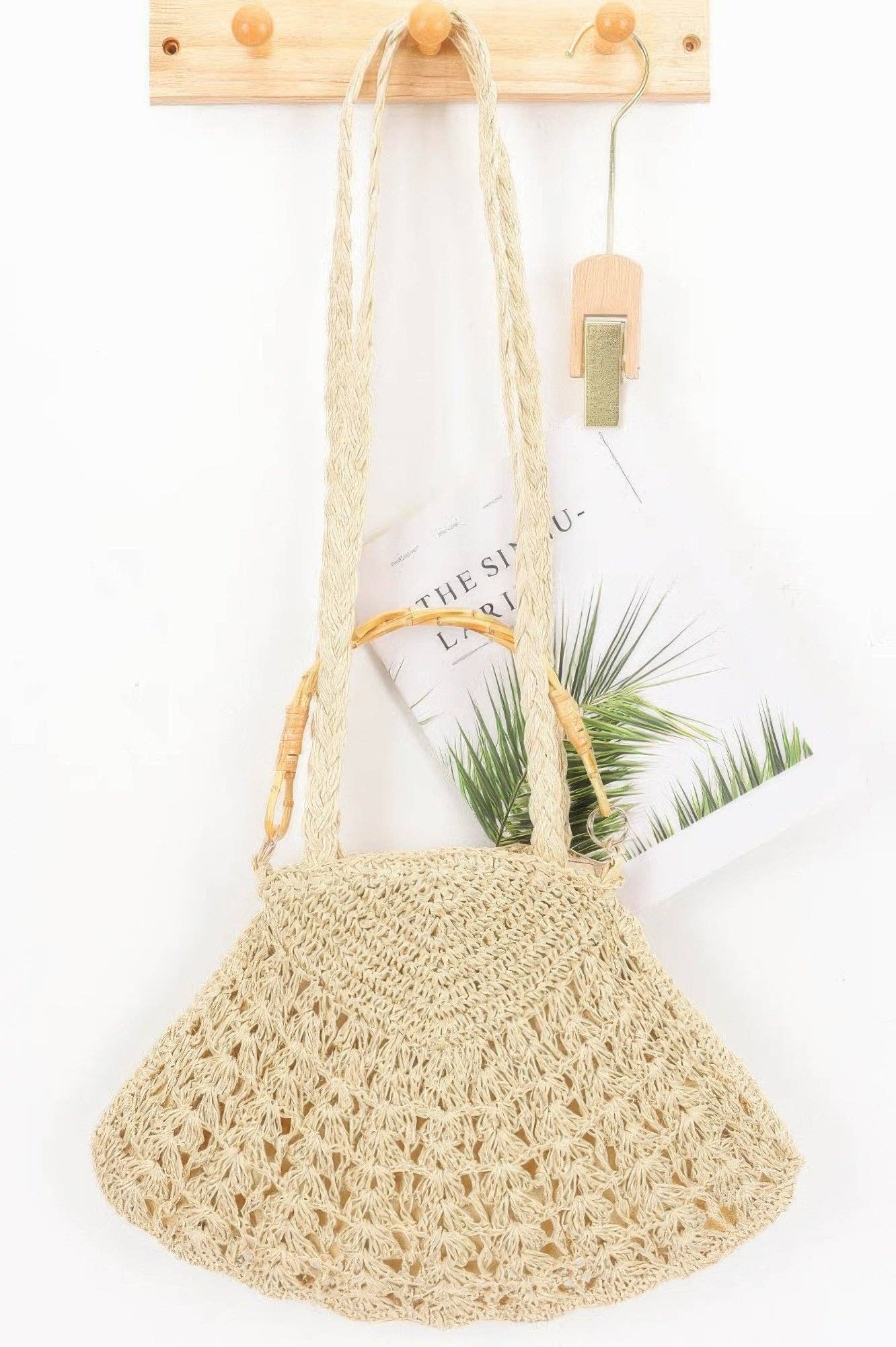 CC Wholesale Clothing - Wholesale Beach Bag - Faux Straw Bamboo Handle Bag1
