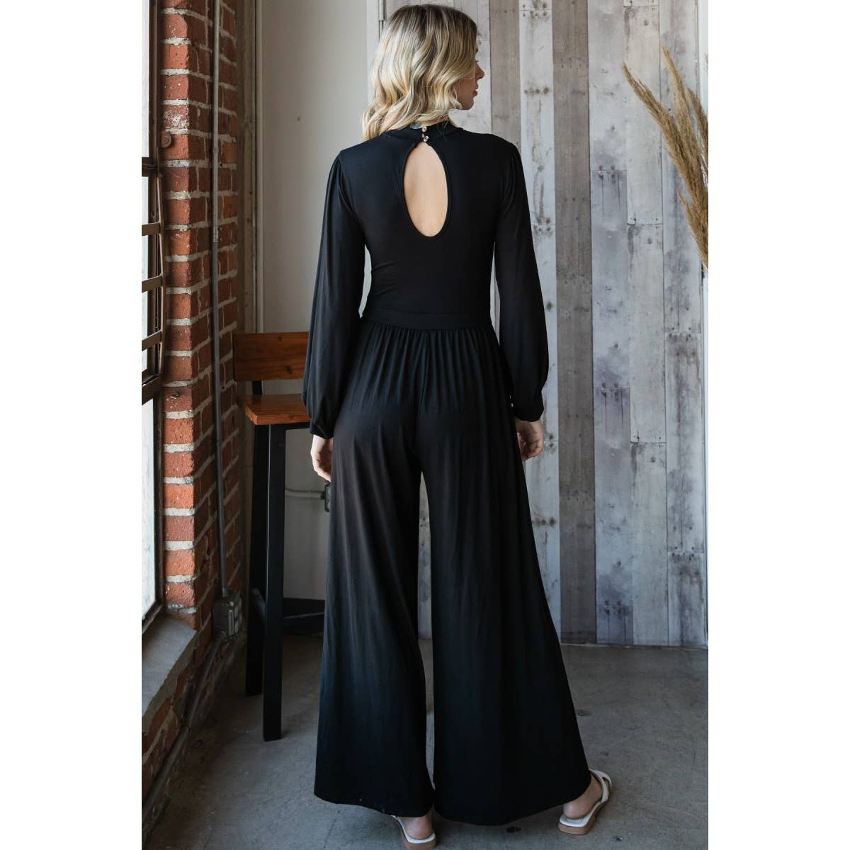 Veveret - Vente Combinaison – femme - P70590 - Combinaison à col montant et jambes larges13